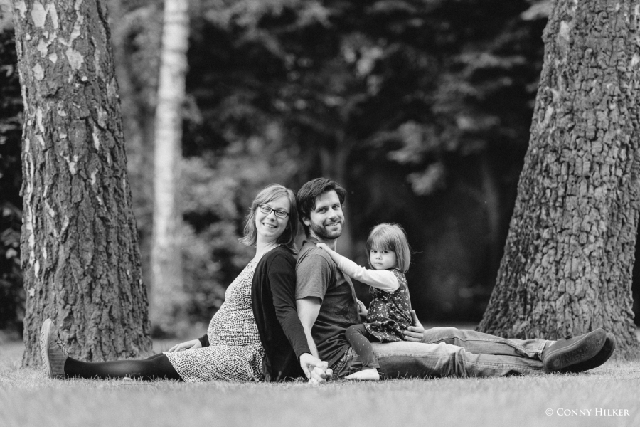 Familienportrait im Park, Vater, Mutter